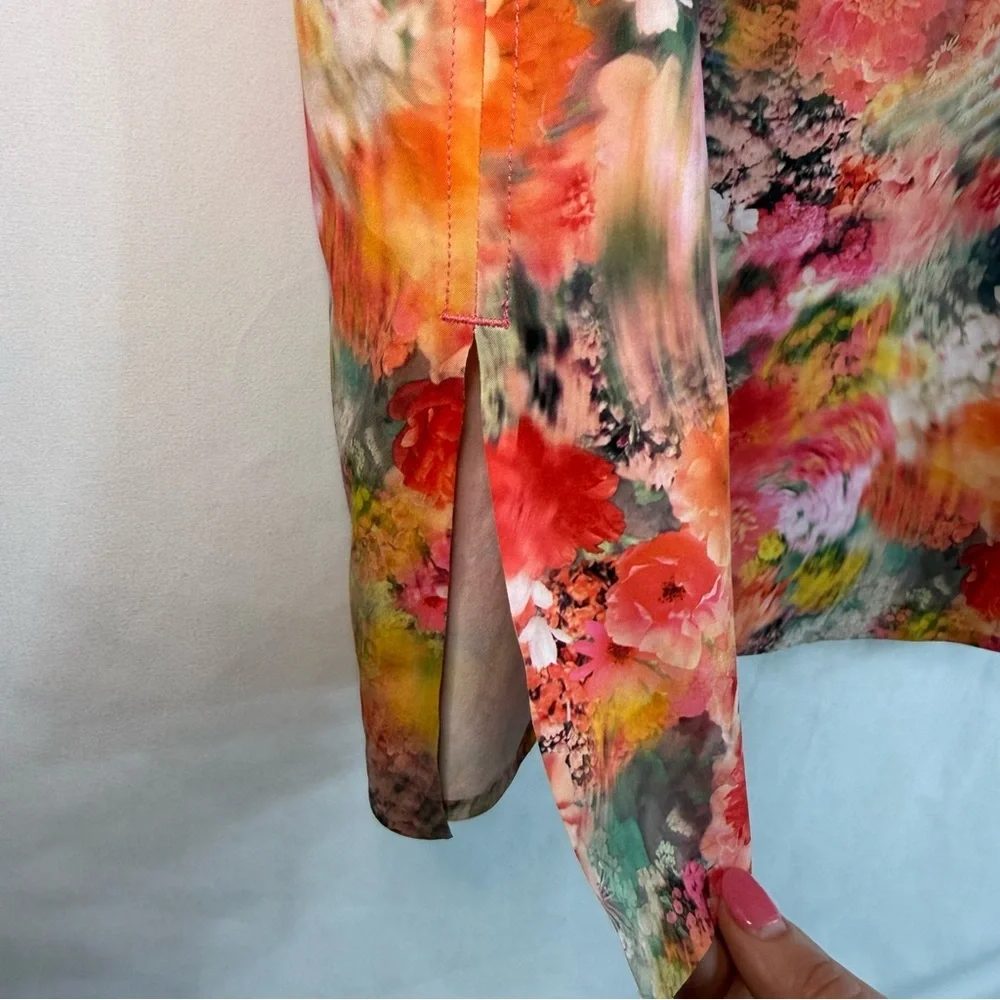 Athleta Refined Zephyr Athletic Tank Top Watercolor Floral Sleeveless, size M - Picture 7 of 8